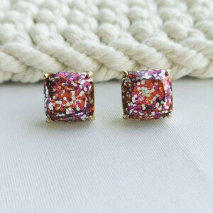 Alicia Bonnie Sugarcube Purple Purple Glitter Earrings